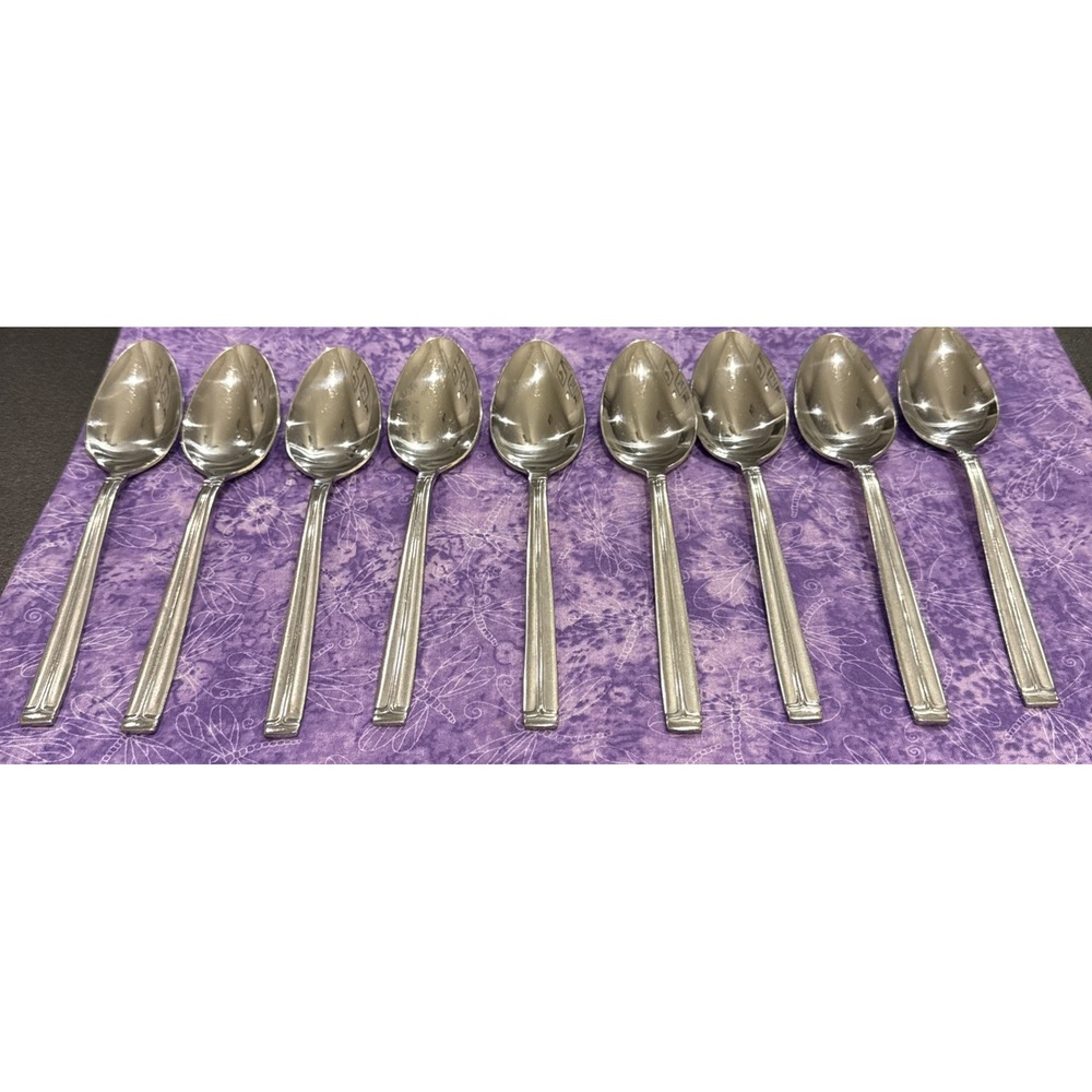 Wallace WAS244 Stainless Steel Flatware Soup Spoon Spoons Set Of‎ 9